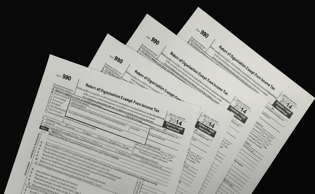 Fanned out Form 990 tax documents
